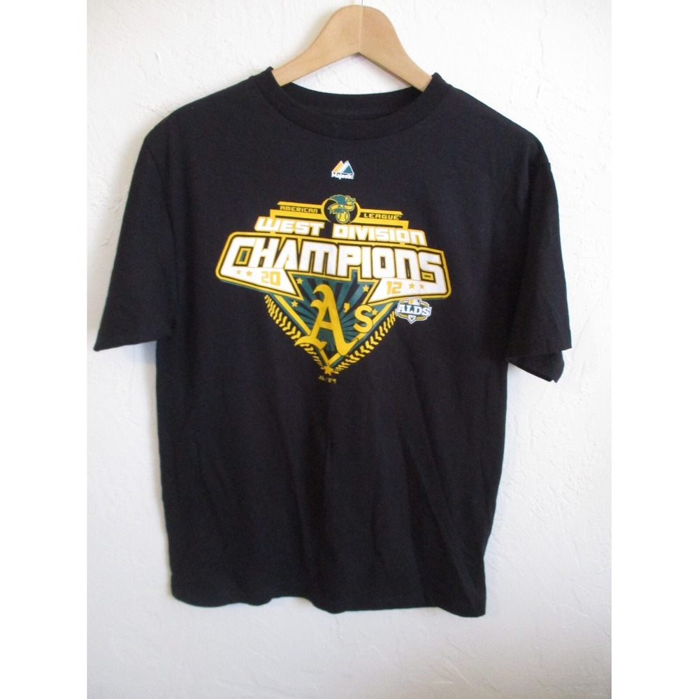 Majestic Oakland A's 2012 AL West Division Champions Thick T Shirt Youth XL MLB